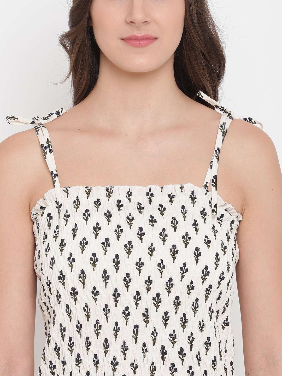 Women's Rayon Printed Casual Summer Style Tie Shoulder Straps Free Size Tank Top ( Multi14) - Image 4
