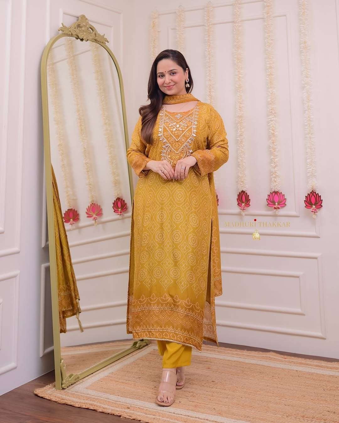 Women's Silk Embroidered Straight Kurti With Pant and Dupatta set - Image 3